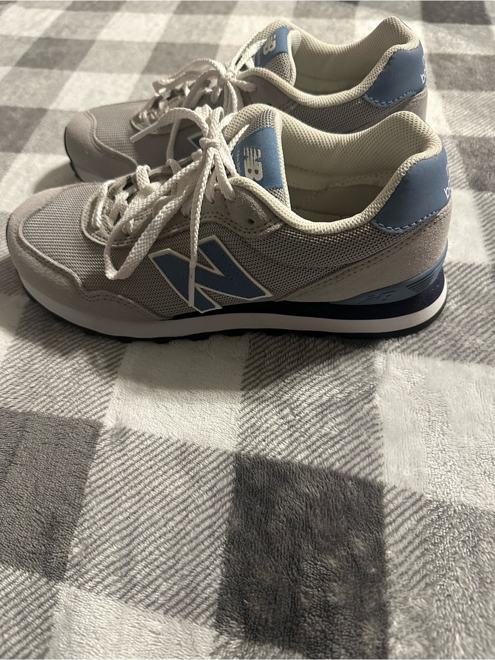 New Balance Gray & Light Blue 515 Mesh Sneakers